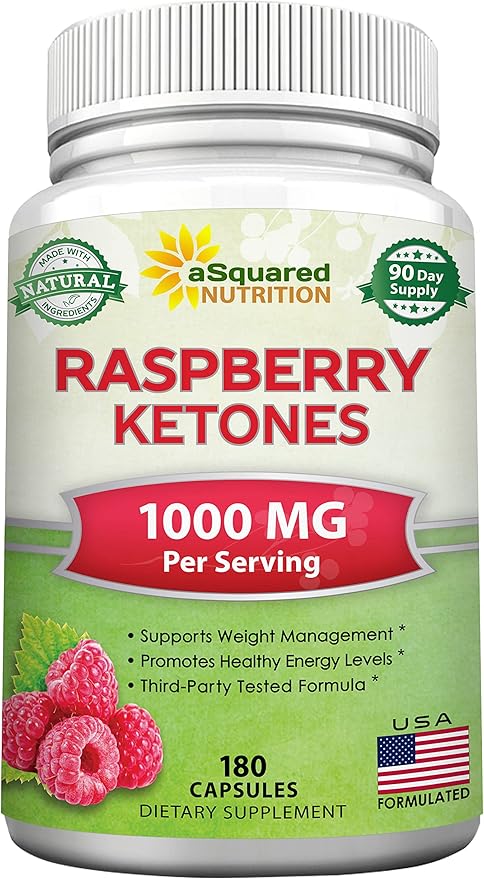 aSquared Nutrition Natural Raspberry Ketones 1000mg-180 Capsules-Weight Loss Supplement Max Strength Plus Appetite Suppressant Diet Pills Premium Lean Health Powder to Boost Pure Energy &amp Metabo