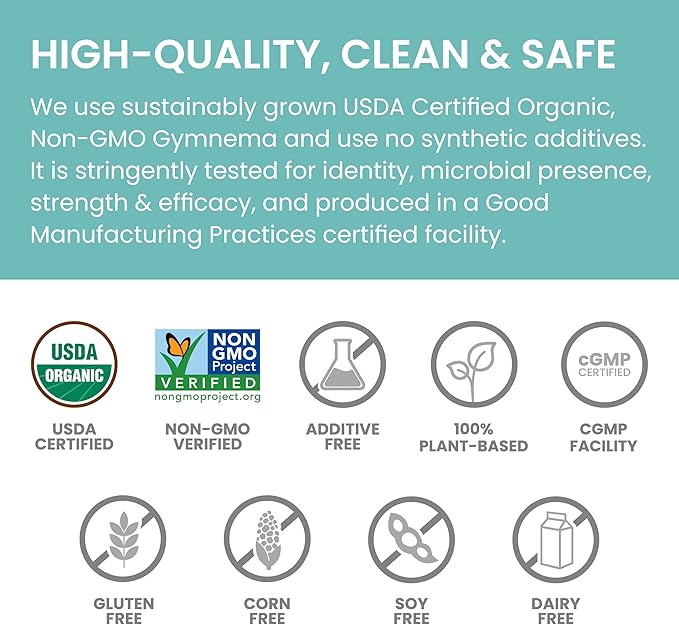 Himalaya Organic Gymnema Sylvestre – Herbal Glucose Metabolism Support - USDA Organic Non-GMO Vegan Gluten Free Additive Free 700 mg 30 Caplets (Pack of 2)