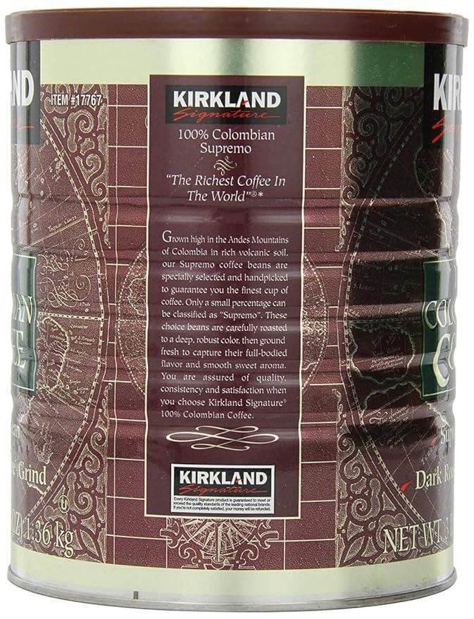 Signature 100% Colombian Coffee Supremo Bean Dark Roast-Fine Grind 6 Pound Signature-wy