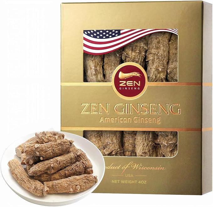 1 Box of Large Short American Wisconsin Ginseng Root (4oz) Performance &amp Mental Health for Men &amp Women