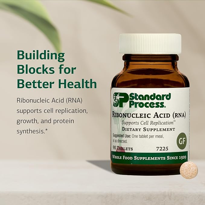 Standard Process Ribonucleic Acid RNA - Cell Development Support - Aids Protein Synthesis - Vegan Gluten-Free Non-Soy &amp Non-Grain - 90 Tablets (90 Servings)