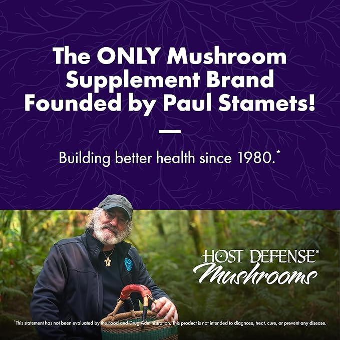Host Defense MycoBotanicals Immune* Powder - Immune System Powder - Immune &amp Gut Health Support Supplement - Herbal Powder Supplement with Chaga Reishi &amp Turkey Tail - 3.5 oz (32 Servings)*