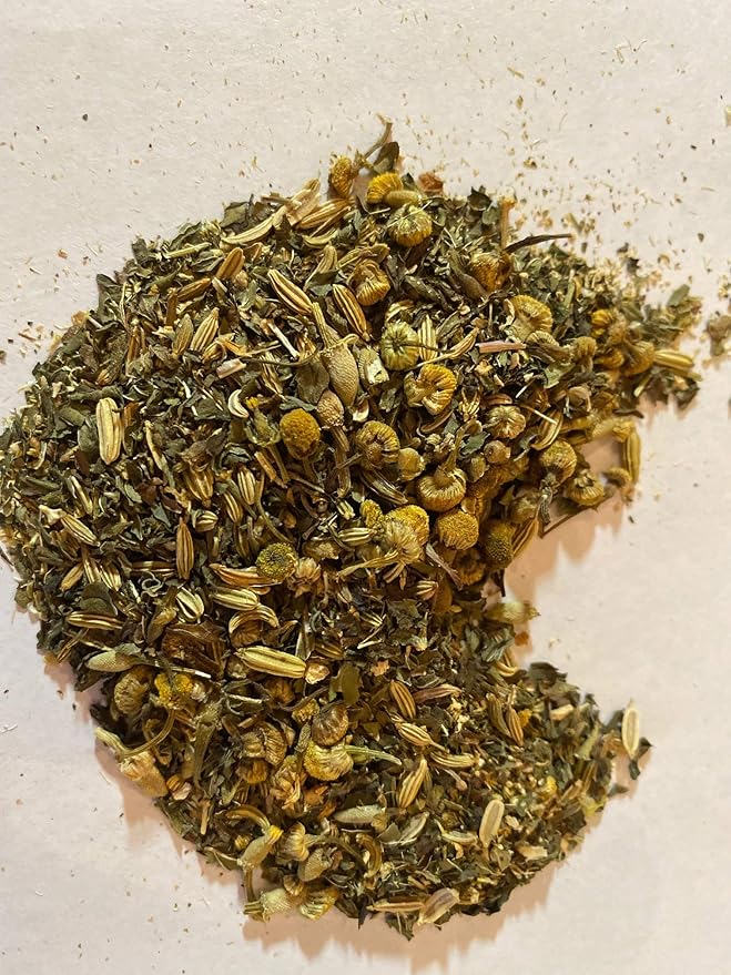 FIRE TEAS - Soothing Stomach Relief Herbal Tea- Irritable Bowel Diverticulitis &amp Abdominal Discomfort - Organic Fennel Peppermint Chamomile Ginger -