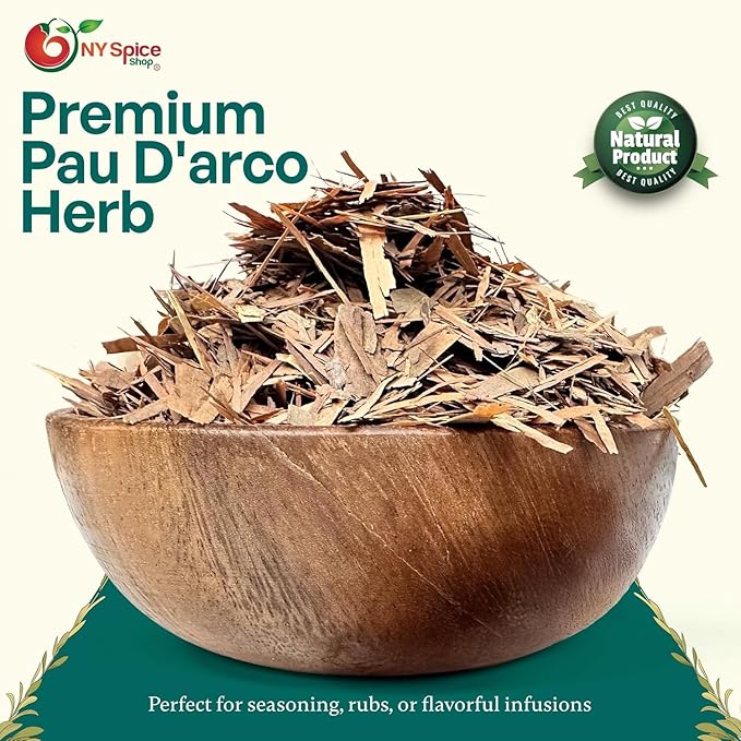 NY Spice Shop Pau D'arco/Ipe Roxo - Cut &amp Sifted - 2 Pound Pau D’arco Tea Bark - Pau D’arco Herb - Herbal Tea - Inner Bark - Natural Flavor Enhancer - Culinary Gem