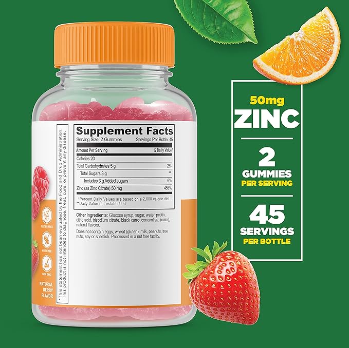 Lifeable Collagen &amp Vitamin C + Zinc 50mg Gummies Bundle - Great Tasting Vitamin Supplement Gluten Free GMO Free Chewable Gummy