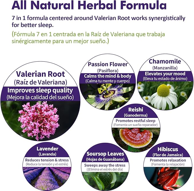 Valerian Sleep Support Drops Gotas de Pasiflora y Valeriana y Lavanda para Dormir Profundamente rapido. Passion Flower &amp Lavender Extract Liquid Tincture for Fast and Sound Sleep. 2oz