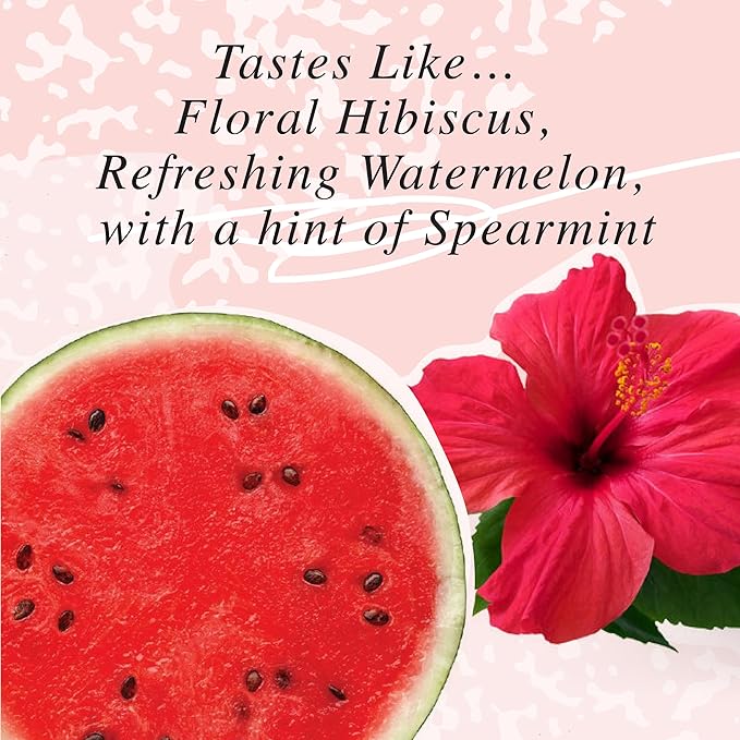 NA Functional Non-Alcoholic Drinks with Mushrooms &amp L-Theanine | Sea Salt for Hydration | Low Sugar Low Calorie Adaptogen Social Tonic Hibiscus Tea and Watermelon Mocktail 8.4oz Cans (12 Pack)
