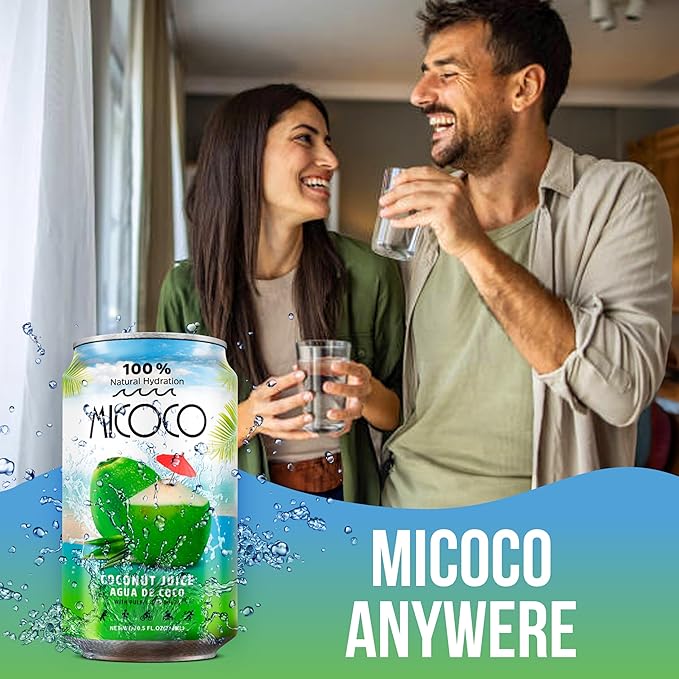 MICOCO Coconut Juice 60% Juice With Pulp 16.9 Fl Oz (Pack of 24)