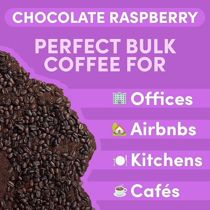 Sarasota Coffee Whole Bean Chocolate Raspberry | Medium Roast Gourmet Flavored Coffee Beans | Low Acid Mold Free Specialty Grade Bulk Coffee Beans | 5lb (80 oz)