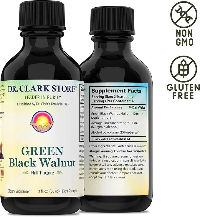 Original Green Black Walnut Hull Tincture (Extra Strength) by Dr. Hulda Clark (2 Fl Oz (Pack of 1))
