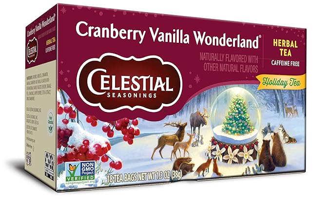 Celestial Seasonings Herbal Tea Cranberry Vanilla Wonderland 18 Count (Pack of 6)