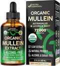 Mullein Drops for Lungs - USDA Organic Liquid - Mullein Leaf Extract Supplement - Made in USA - Lung &amp Bronchial Cleanse for Smokers - Respiratory Health Support - As Tincture Tea Pills - 2 fl o