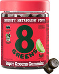 8Greens Supergreens Gummies | Super Greens Powder Superfood Gummy for Metabolism Immunity &amp Focus Digestive Health Enzymes Organic: Chlorella Spirulina Aloe Vera Apple Flavor 50 Count