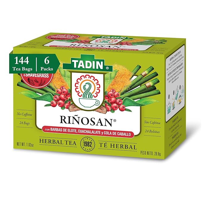 Tadin Riosan Tea Herbal Tea Caffeine Free Decaffeinated 24 Tea Bags Per Box Pack of 6