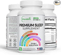 13-in-1 Natural Sleep Aid for Adults – Melatonin-Free Premium Sleep Supplement with Magnesium Ashwagandha 5-HTP Valerian Root &amp Probiotics – Non-Habit Forming – 60 Capsules