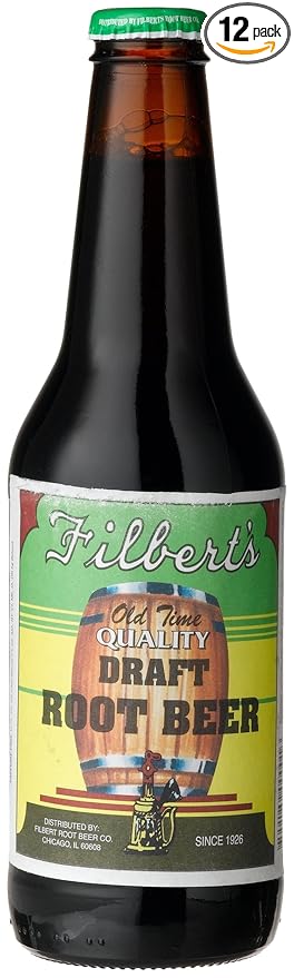 Filbert's ROOT BEER OLD TIME CHICAGO SODA Smooth Old World Style 12-Ounce Glass Bottles (Pack of 12)