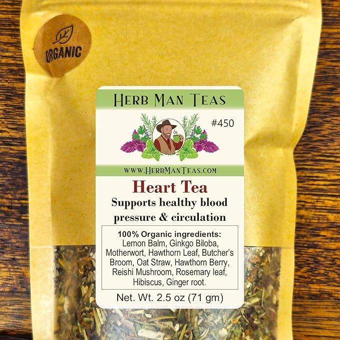 Heart Tea Hawthorn Berries Reishi Mushrooms. Proven Used clinically for high BP Natural Organic Non-GMO by Master Herbalist Khabir