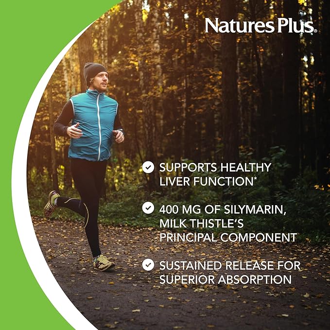 NaturesPlus Herbal Actives Milk Thistle Extended Release - 30 Tablets Pack of 2 - Vegetarian Gluten Free - 60 Total Servings