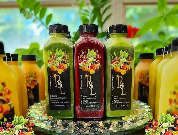 RL-Cold Pressed Juices (16oz Cold Pressed Juices-Pick Me Bihh-(Pick 3 or 4 of the following)-Carrot Broccoli Celery Spinach Kale Green Apple Blueberry Ginger Beets turmeric strawberry Or