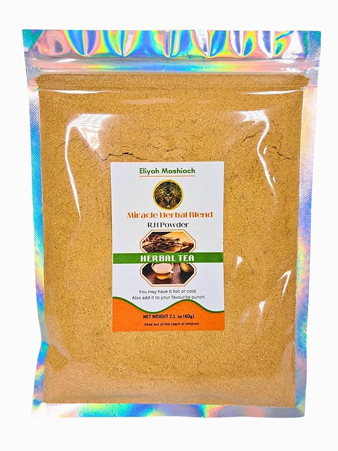 Eliyah Mashiach Rh Powder Herbal Tea | 2.1 oz Caffeine Free