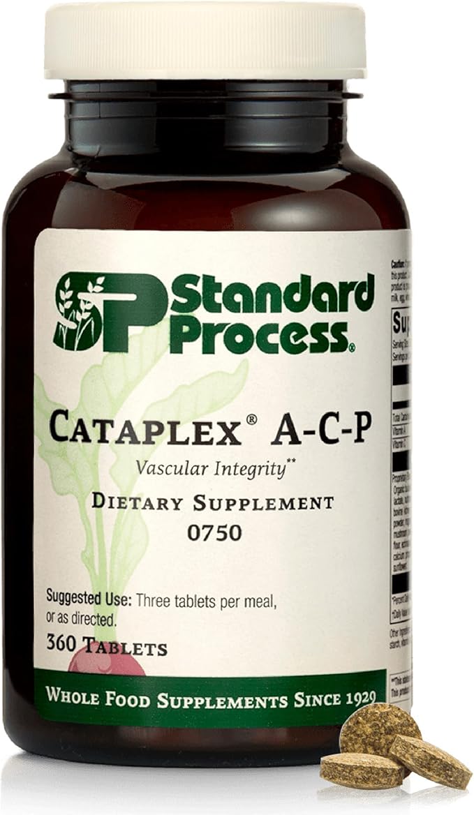 Standard Process Cataplex A-C-P Healthy Cell &amp Tissue Dietary Supplement - Non-Dairy &amp Non-Soy - Vascular &amp Immune Supplement Care - 360 Tablets (120 Servings)