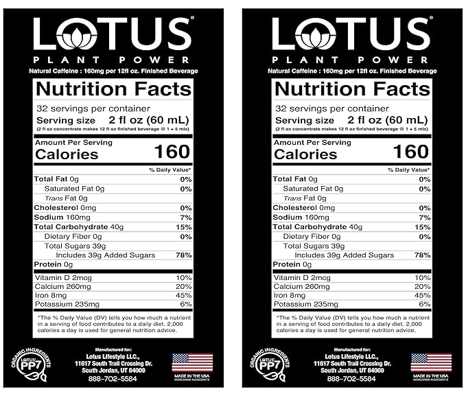 Lotus Energy Drink Concentrate 64 fl oz (Pink) Pack of 2