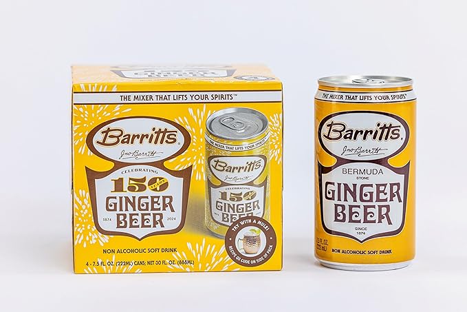 Barritt's Mixers - Ginger Beer Original Ginger Beer Non-Alcoholic Soda Cocktail Mixer 7.5 fl oz Cans 24 Pack Mini