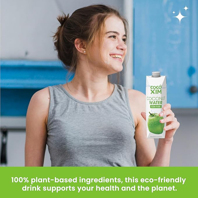 COCOXIM Ready to Drink Pure Coconut Water - 33.8 oz (Pack of 12)| Zero Added Sugar |100% Natural &amp Fresh with Electrolytes &amp Nutrients | Halal &amp Kosher Certified | Alternative to Soda Sof
