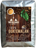 Two Volcanoes Ground Coffee - Dark Roast Espresso Blend - 2 lb bag - Guatemala Delicious Gourmet Coffee. Great for French Press. Get The Kick Enjoy The Smoothness!
