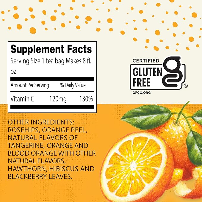 Celestial Seasonings Vitamin C Shine Herbal Tea Caffeine Free 20 Tea Bags Box (Pack of 6)
