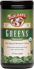Barlean's Organic Greens Powder Daily Fruit and Vegetable Superfood Supplement with Green Food Protein Probiotic Blend and Fiber Drink Mix 8.47 oz