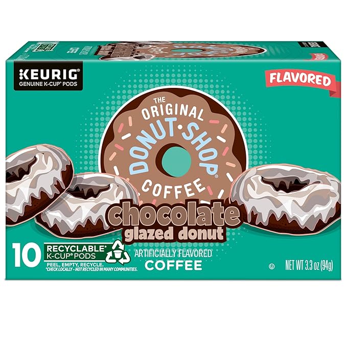 The Original Donut Shop Coffee Chocolate Glazed Donut Keurig Single-Serve K-Cup Pods Medium Roast Coffee 60 Count (6 Packs of 10)