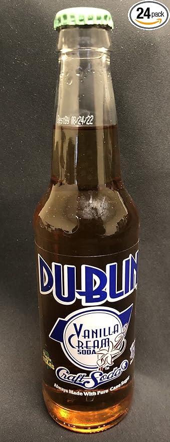 Retro Soda Sweetened with Pure Cane Sugar 12oz Glass Bottles (Pack of 24) (Dublin Vanilla Creme Soda)