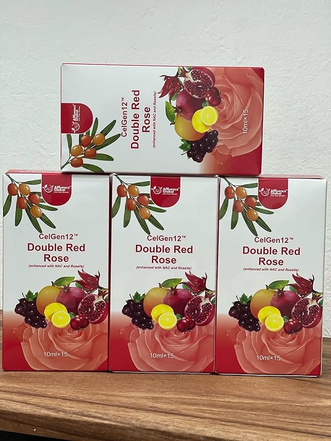CelGen12 Double Red Rose Natural Immune Support Supplement Mixed Fruit Blend 15 Sachets 10ml