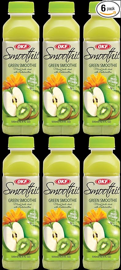 OKF Smoothie Multi Vitamin Premium New Drink 16.9 Fluid Ounce (Green Smoothie 6 Pack)