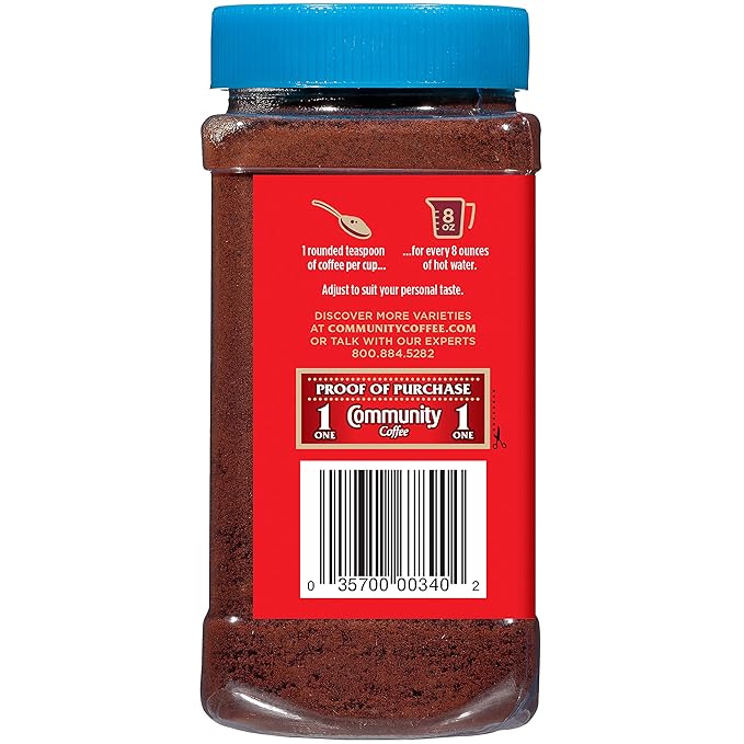 Community Coffee Breakfast Blend Instant Coffee Medium Roast 7 oz Jar (Pack of 4)