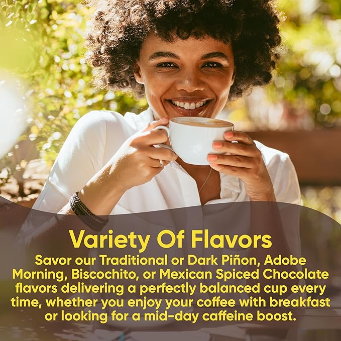 New Mexico Piñon Naturally Flavored Coffee K Cups Variety Pack - Medium &amp Dark Roast 100% Arabica K-Cup Capsules - Recyclable Single Serve Coffee Pods - 96 Count