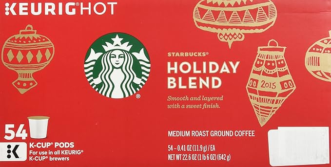 Starbucks K-Cups 54-Count Holiday Blend Medium Roast Coffee Limited Edition