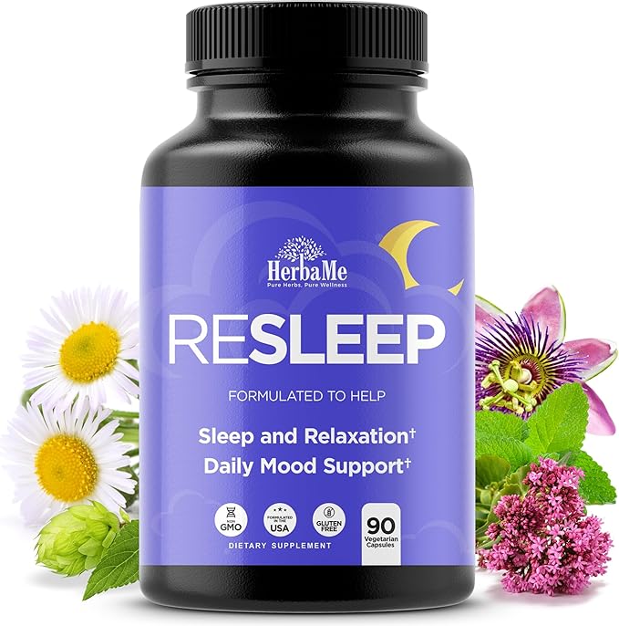 Sleep Aid Support Supplement - Melatonin Free Formula with Magnesium Valerian Chamomile Apigenin Helps Restful Sleep and Relaxation No Grogginess Sleeping Pills