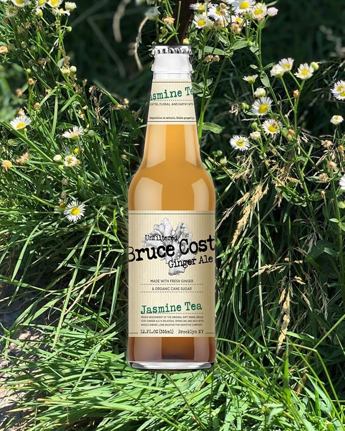 Bruce Cost - Unfiltered Ginger Ale - Jasmine Tea - 12 oz (12 Glass Bottles)