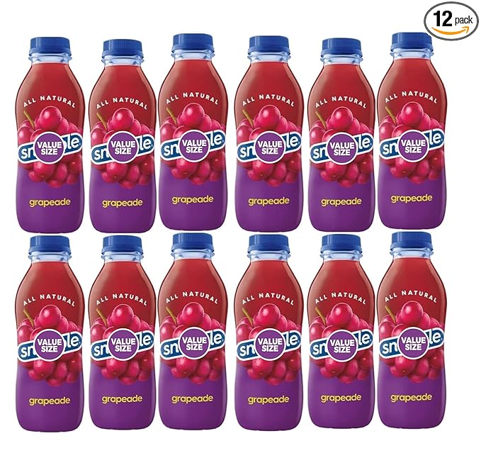 Snpple Grapeade Juice Drink 16 fl oz Plastic Bottle 12 pack