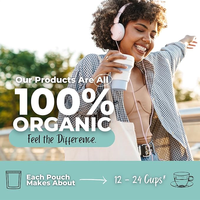 Natural Energy Boost Coffee Replacement Loose Leaf Tea w/ Eleuthero Root Gotu Kola Ginger | Organic Herbal Tea | 2 oz (57 gram) | Decaf Vegan Healthy ZERO Caffeine Organic Herbs No Natural or