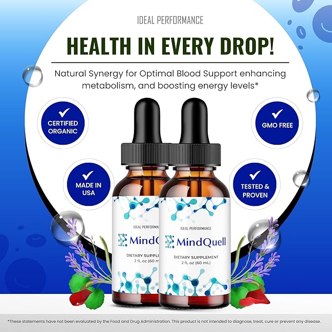 Mind Quell Drops Mind Quell Support Supplement Liquid Drops All Natural Mind Quell Drops - Maximum Strength Mind Quell Liquid Drops Overall Health Wellness MindQuell Drops Reviews (3 Pack)