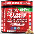GLP1 Supplement Berberine Ceylon Cinnamon Apple Cider Vinegar Chromium Turmeric PCOS Supplements Immunity &amp Metabolism Support 60 Vegan Capsules by Clean Nutra