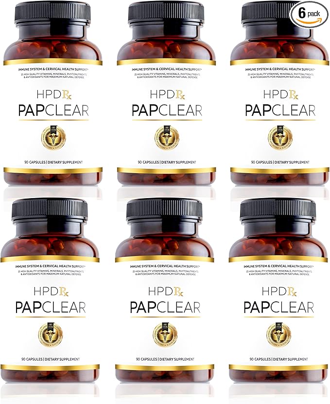HPD Rx PAPCLEAR Physician Formulated | All Natural Immune Support Supplement | Advanced Powerful Immunity Booster | 90 Capsules | Pack of 6