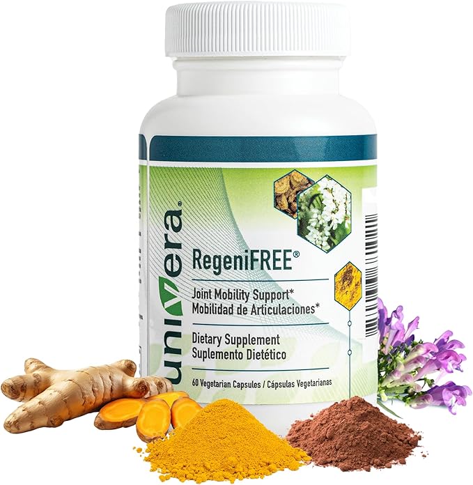 Univera RegeniFREE Turmeric Univestin No Glucosamine Shellfish Free All-Natural Joint Supplement Vegeterian Capsule 60 Capsules (30-Day Supply)