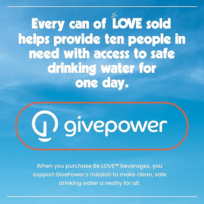 Be LOVE Lightly Flavored Electrolyte Beverage with Magnesium Potassium &amp Sodium - Purified Still Beverage for Daily Hydration Exercise Work &amp Wellness- Zero Sugar Gluten Free (Orange Bloss