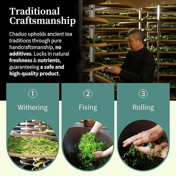 CHADUO Bi Luo Chun Tea Chinese Green Tea Loose Leaf New Tea Biluochun Green Tea From Dongting Mountain Supreme Grade Pi Luo Chun Fresh Flower &amp Fruit Notes 120g/4.23oz 碧螺春 绿茶 中国绿茶
