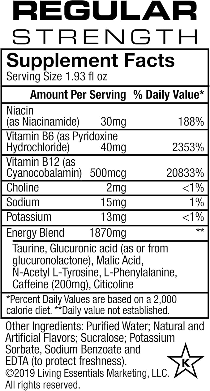 Living Essentials 5 Hour Energy Supplements Berry 12 Count