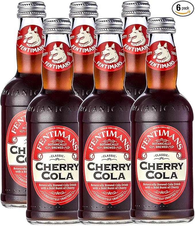 Fentimans Botanically Brewed Classic Cherry Cola Sparkling Soda 9.3 fl oz Bottles – Premium Craft Soda/Mixer for Cocktails &amp Refreshing Drinks